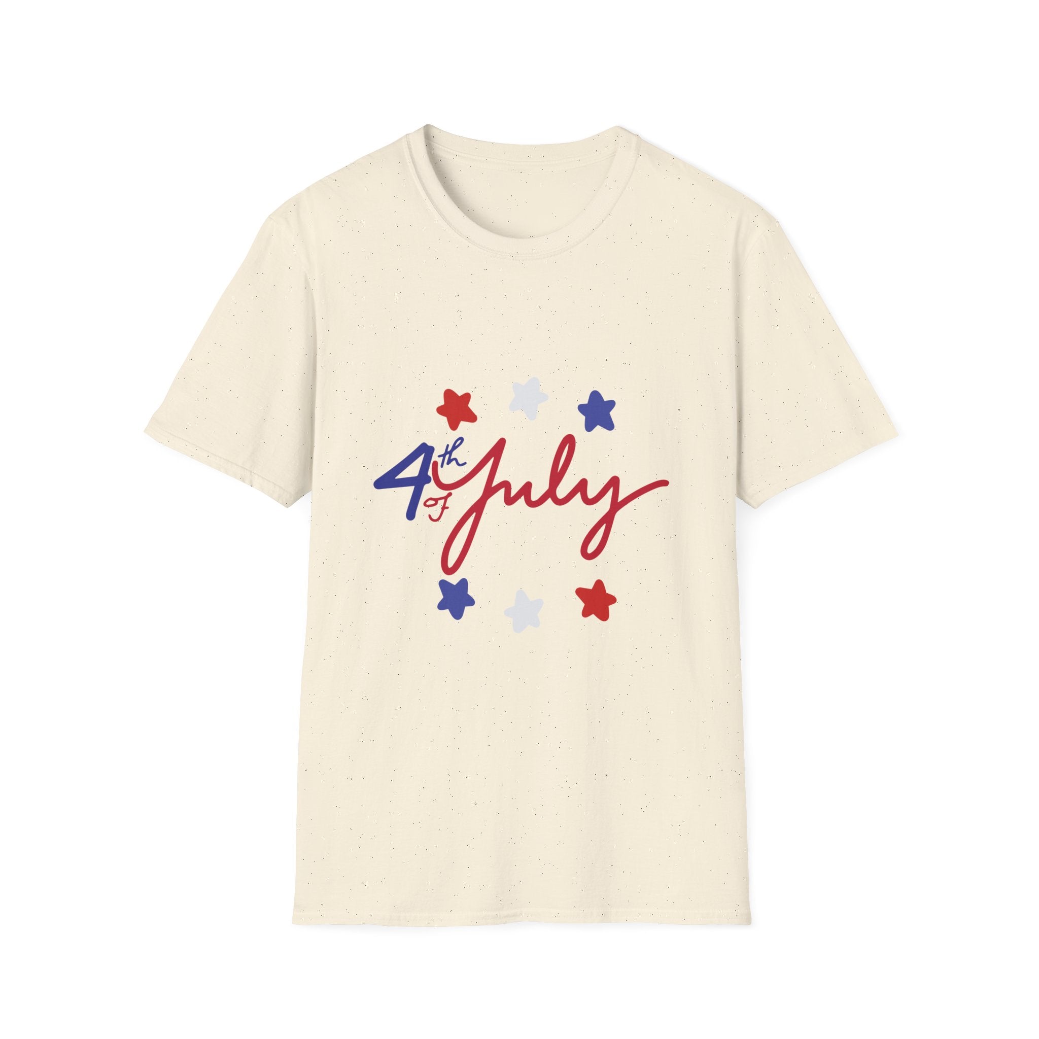4th of July T-Shirt — Red, White & Blue Star Script Tee