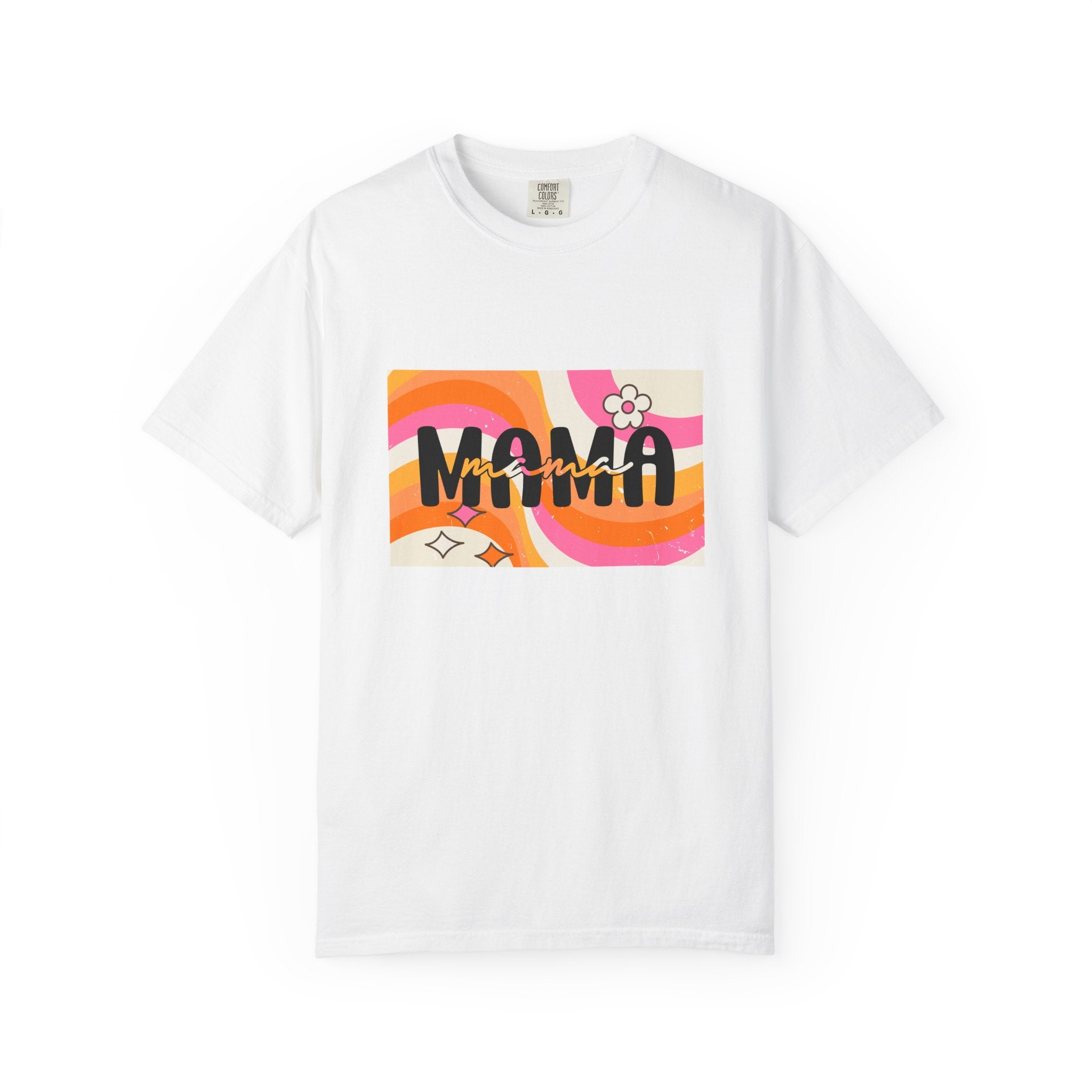 Mama Retro Wave T-Shirt — Vintage 70s Floral Graphic Tee for Moms