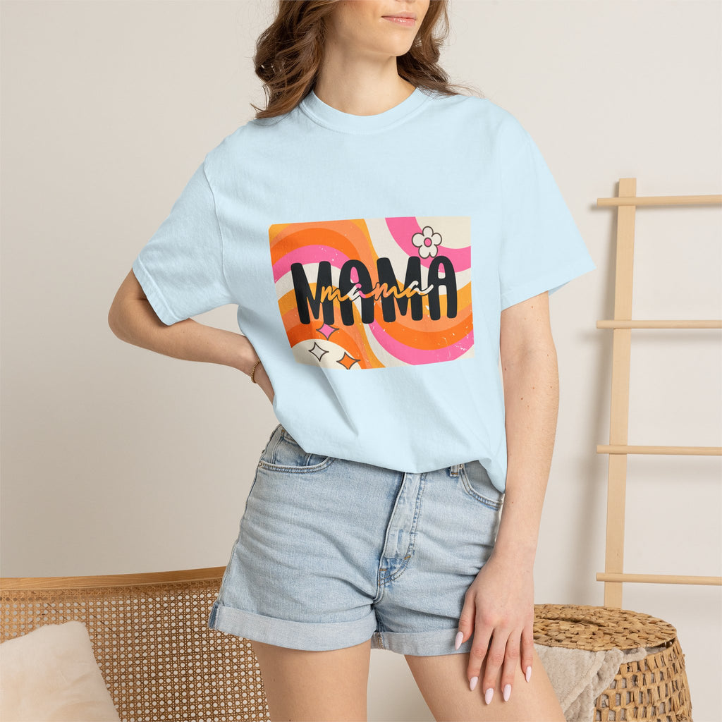Mama Retro Wave T-Shirt — Vintage 70s Floral Graphic Tee for Moms