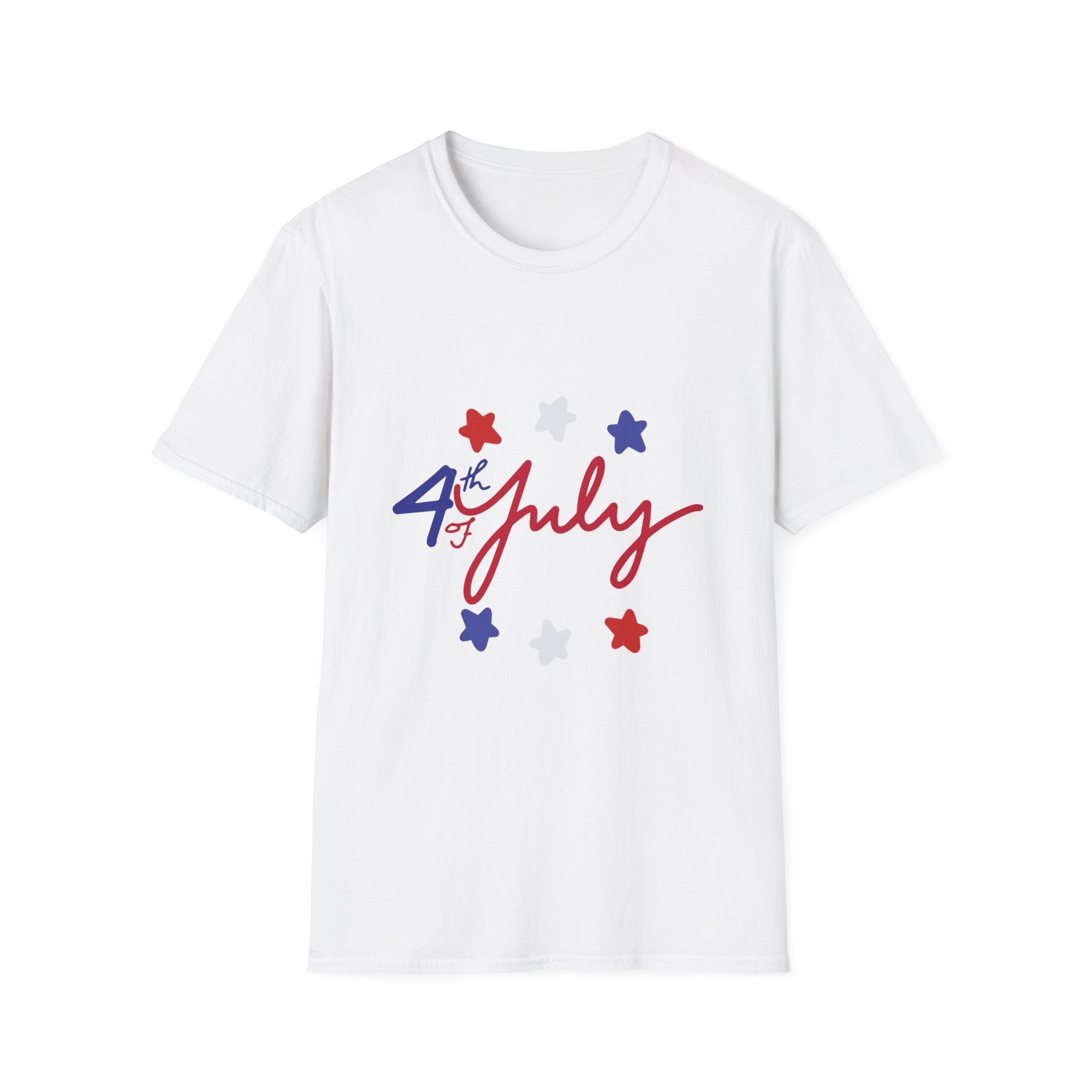 4th of July T-Shirt — Red, White & Blue Star Script Tee