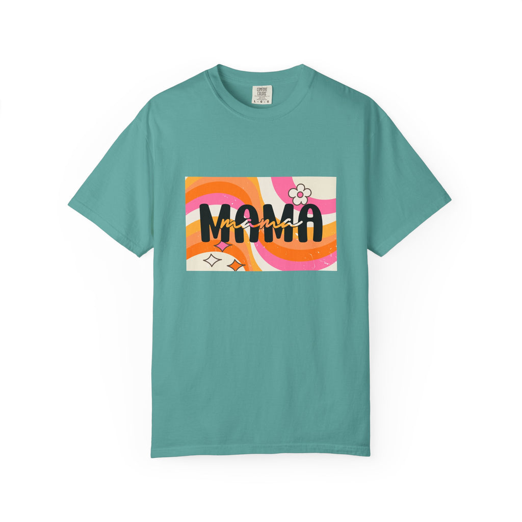 Mama Retro Wave T-Shirt — Vintage 70s Floral Graphic Tee for Moms