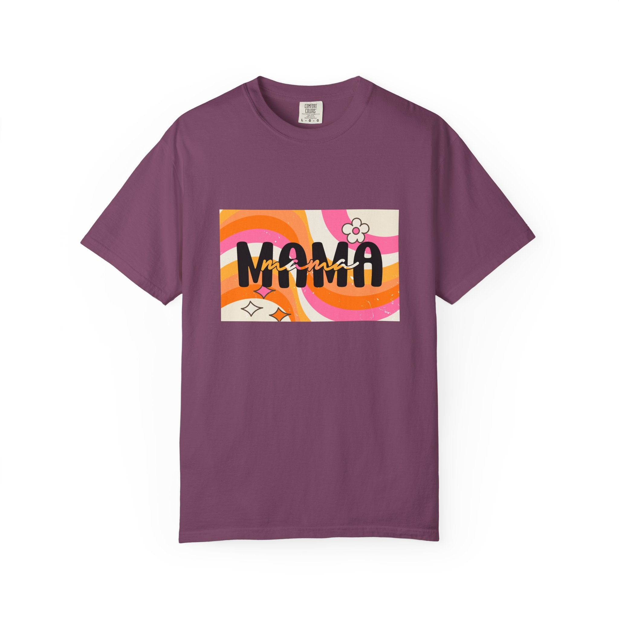 Mama Retro Wave T-Shirt — Vintage 70s Floral Graphic Tee for Moms