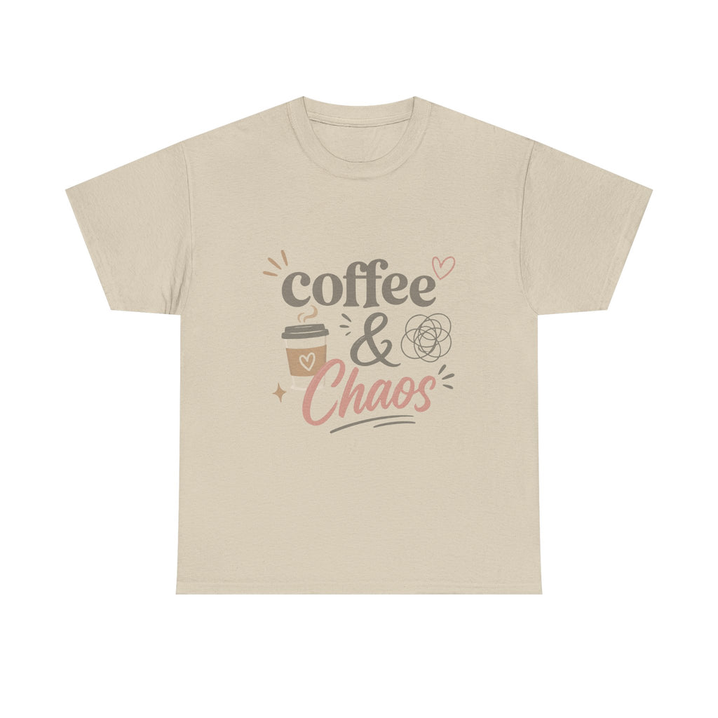 Coffee & Chaos Tee — Cute Coffee Lover Graphic T-Shirt