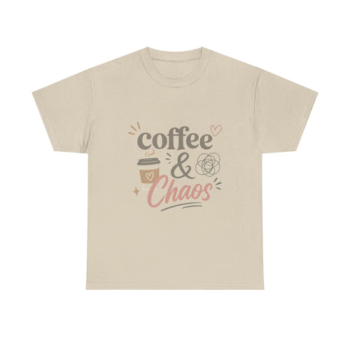 Coffee & Chaos Tee — Cute Coffee Lover Graphic T-Shirt