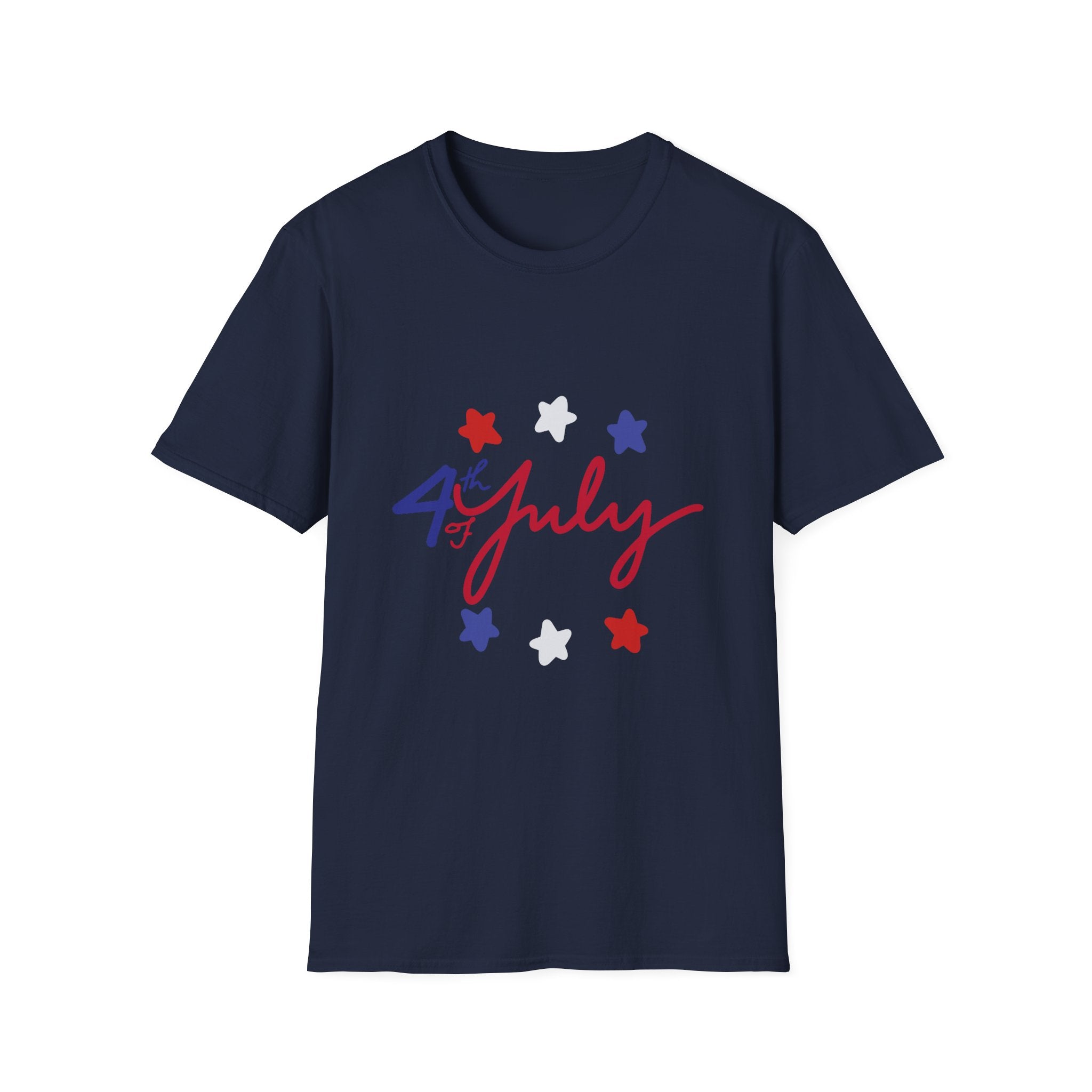 4th of July T-Shirt — Red, White & Blue Star Script Tee