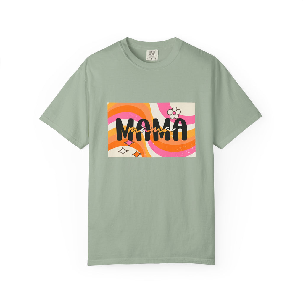 Mama Retro Wave T-Shirt — Vintage 70s Floral Graphic Tee for Moms