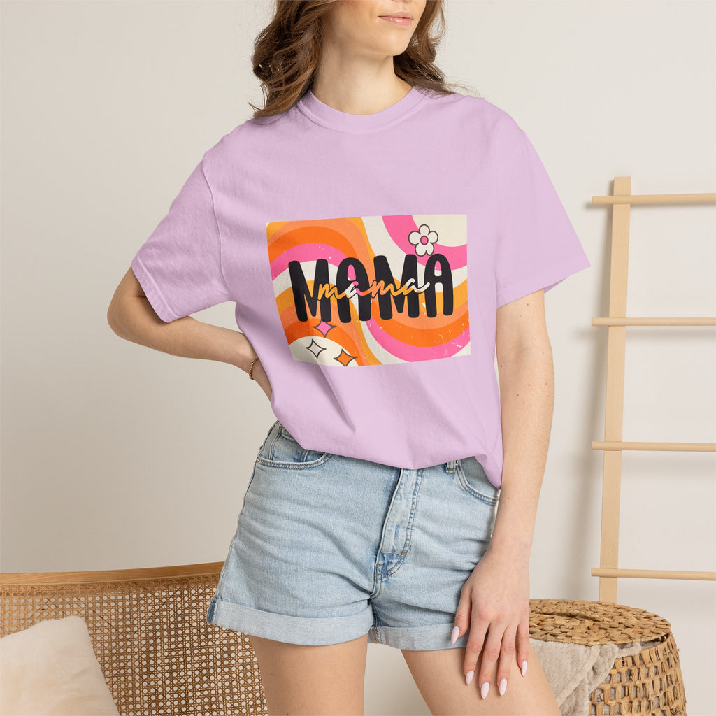 Mama Retro Wave T-Shirt — Vintage 70s Floral Graphic Tee for Moms