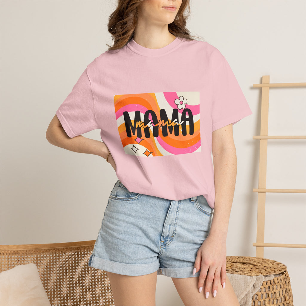 Mama Retro Wave T-Shirt — Vintage 70s Floral Graphic Tee for Moms