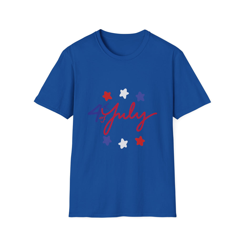 4th of July T-Shirt — Red, White & Blue Star Script Tee