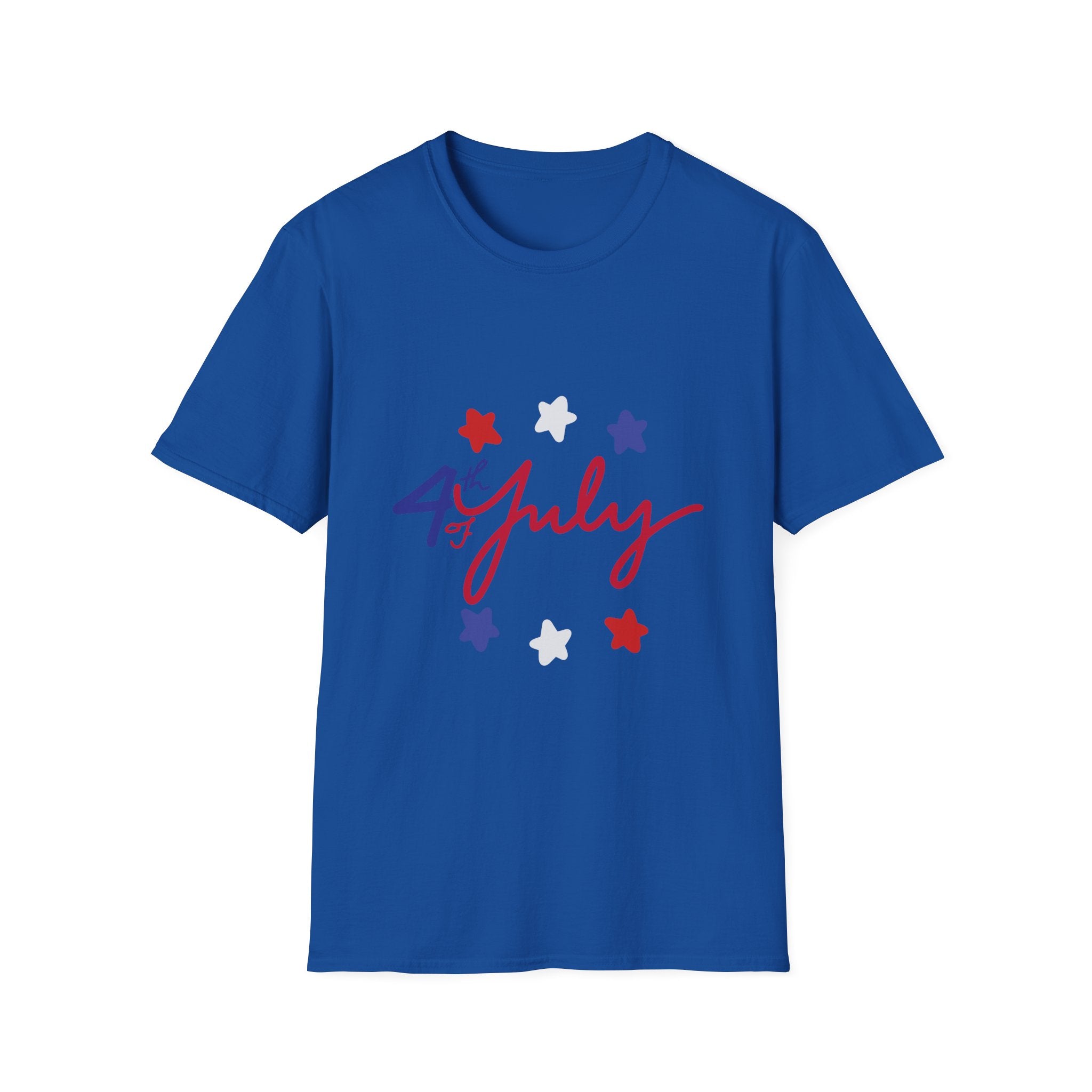 4th of July T-Shirt — Red, White & Blue Star Script Tee