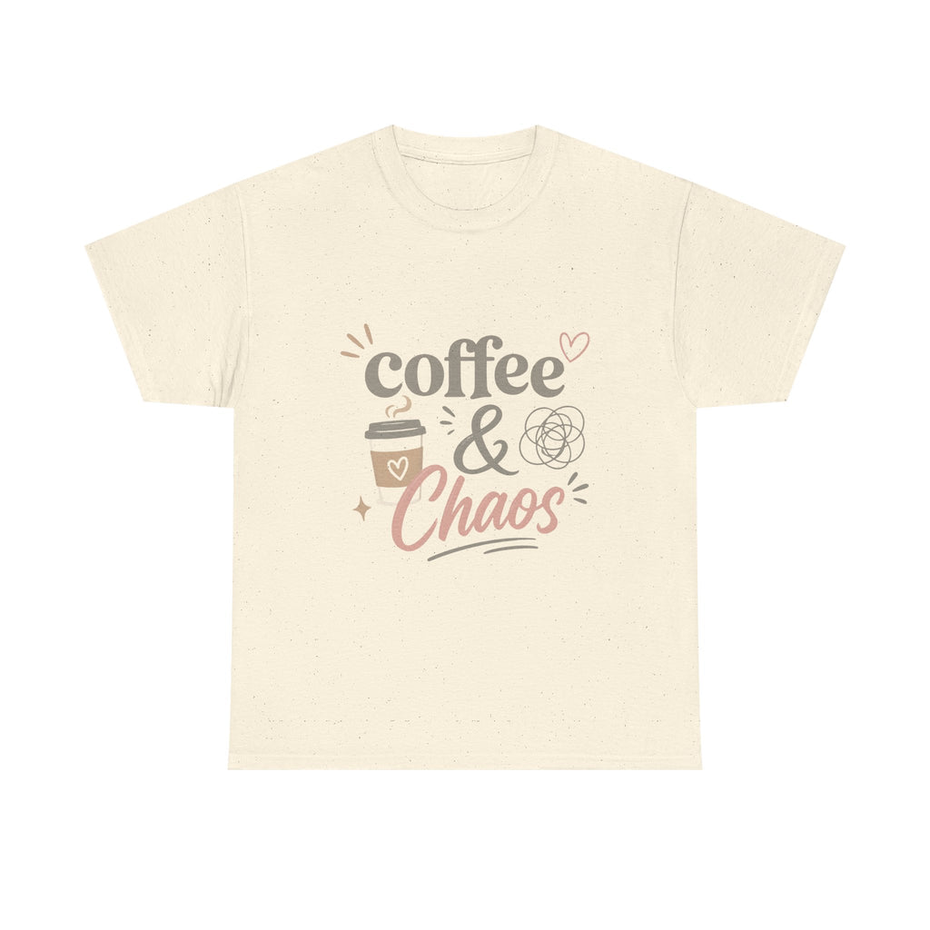 Coffee & Chaos Tee — Cute Coffee Lover Graphic T-Shirt