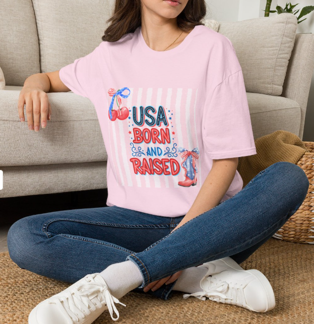 USA Born and Raised short sleeved T-shirt